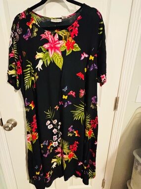 Cw Classics | Dresses | Cw Classics Sleeveless Button Down Tropical Print  Midi Dress Sz Xl | Poshmark
